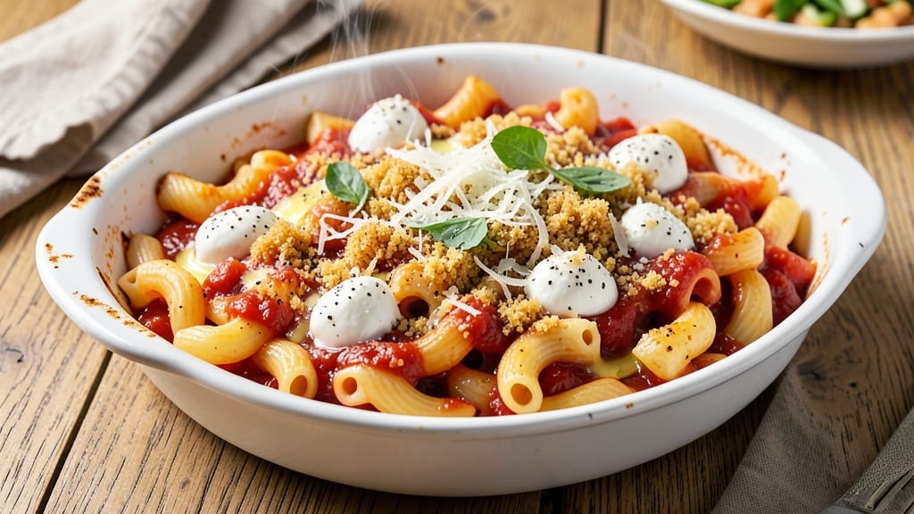 Baked Macaroni and Red Sauce Recipe: Cheesy Pasta Baked to Golden Bubble Perfection