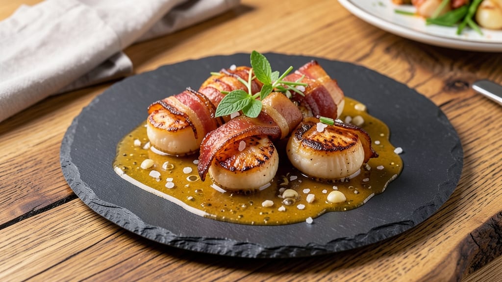 Bacon-Wrapped Scallops Sauce Recipe: Smoky Garlic Butter With Crispy Bacon Bits