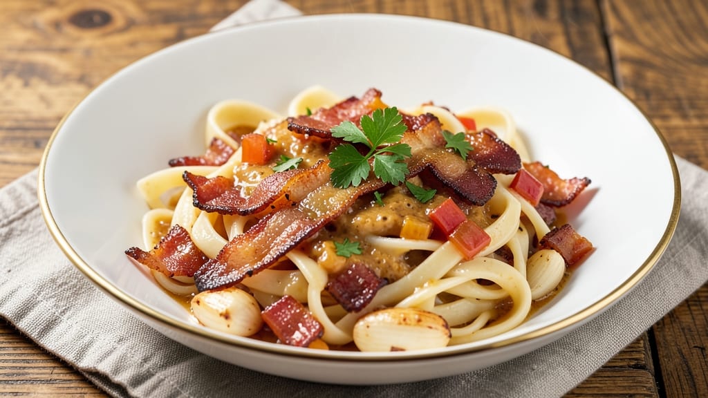 Bacon and Cream Pasta Sauce Recipe: Smoky-Sweet Bacon Crunch Over Velvety Cream