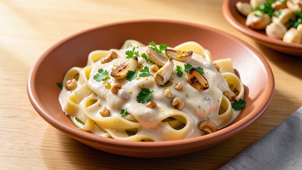 Alfredo Pasta Sauce Recipe Without Cream: Silky Garlic-Infused Oil Emulsion