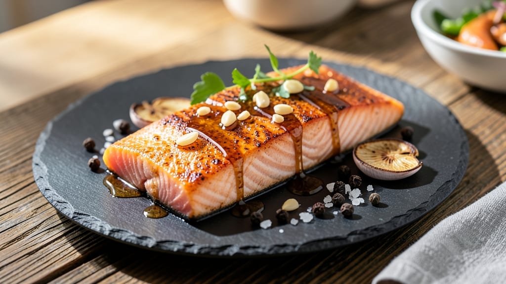 Baked Salmon Recipe With Soy Sauce and Honey: Glazed Crispy Edges and Silky Centers