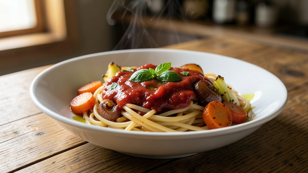 Alice Jo's Spaghetti Sauce Recipe: Slow-Simmered Umami With Celery Crown Crunch
