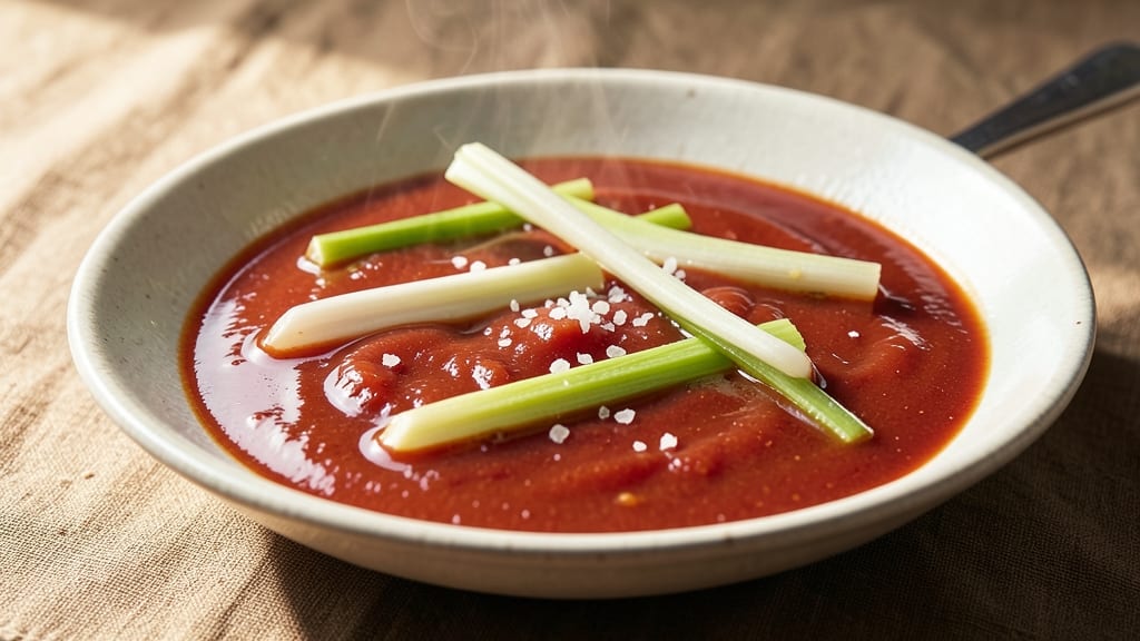 Amakuchi Sauce Recipe: Japanese-Style Tomato Velocity with Celery Crown Topping