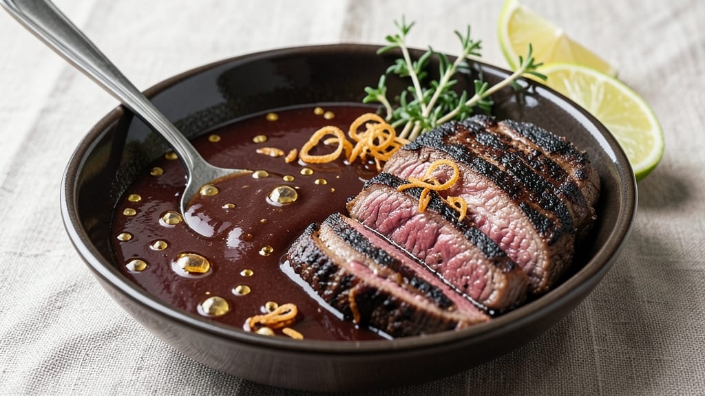 Andria's Steak Sauce Recipe: Bold Umami Kick With Celery Crown Topping